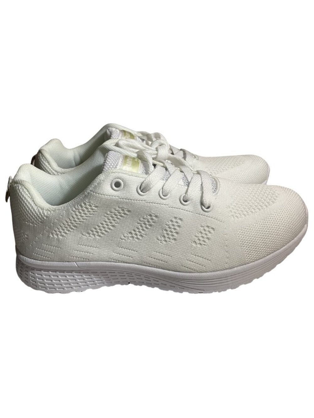 Women's All-White Knit Athletic Sneakers | Lightweight Running Shoes